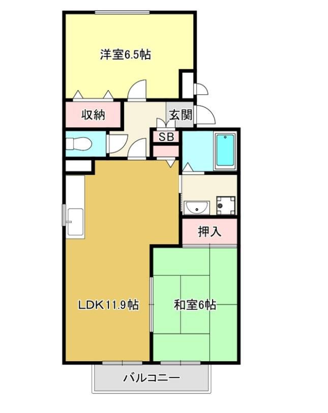 ステーブル八番(2LDK/2階)の間取り写真