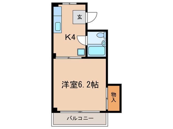 コート楓(1K/2階)の間取り写真
