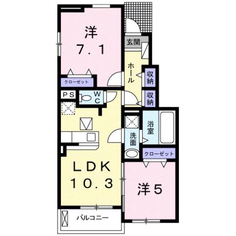 スプリーム・レジデンス I(2LDK/1階)の間取り写真