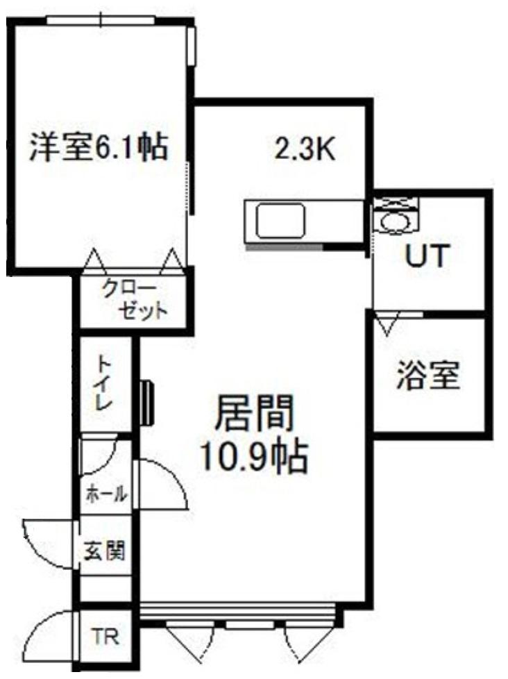 富良野錦町MS A(1LDK/2階)の間取り写真