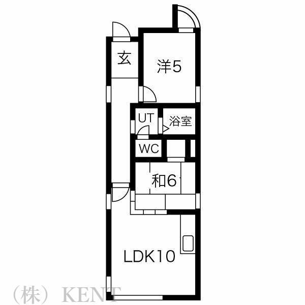 ローヤルハイツ山の手(2LDK/3階)の間取り写真
