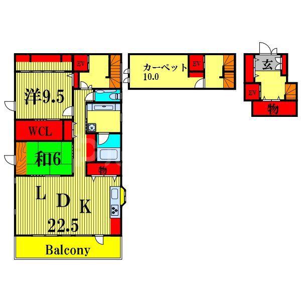 MAHALO高砂(3LDK/3階)の間取り写真