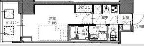 S-RESIDENCE堺筋本町DEUX(1K/2階)の間取り写真