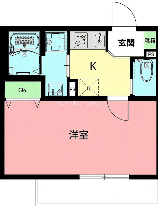 セレーノかしわ台(1K/1階)の間取り写真