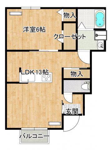 エクセルシオールパーク D(1LDK/1階)の間取り写真