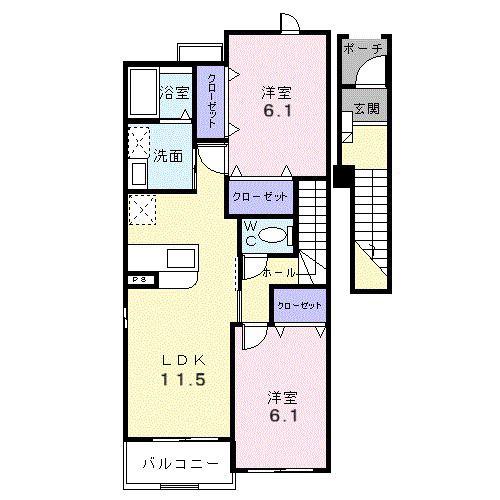ブリーゼ・F(2LDK/2階)の間取り写真