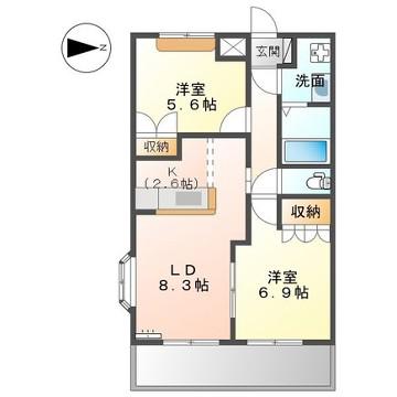 グランベル・ハウス(2LDK/1階)の間取り写真