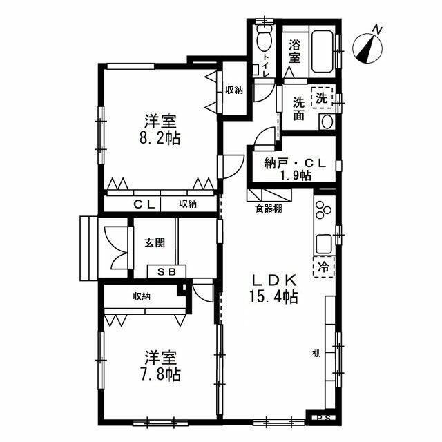 リフージョ一刻(2SLDK/1階)の間取り写真
