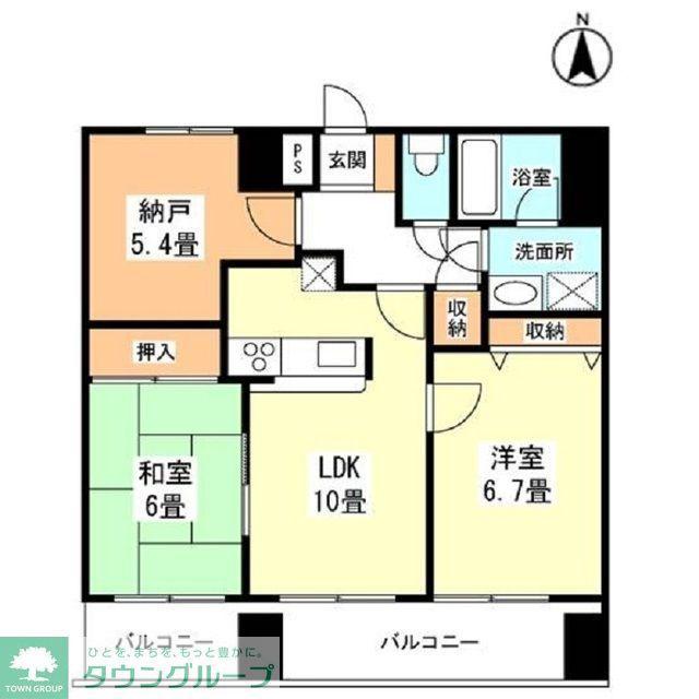 元町イグレット(2SLDK/1階)の間取り写真