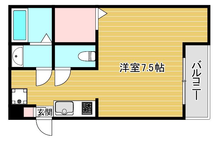 CASA南巽イースト(1K/1階)の間取り写真