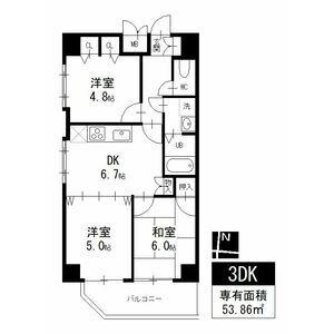 エミネンス石川橋(3DK/2階)の間取り写真