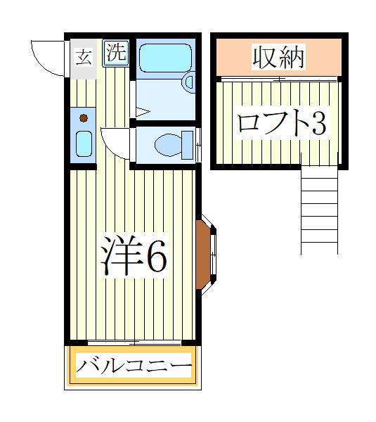 レナート南柏(ワンルーム/1階)の間取り写真