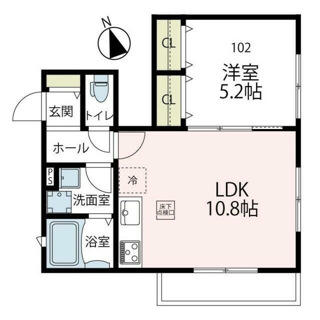 D・セゾン(1LDK/1階)の間取り写真
