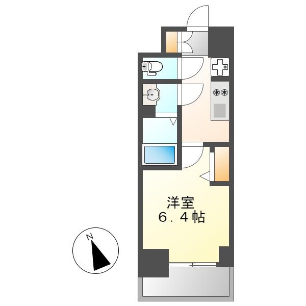 プレサンス広小路通今池(1K/9階)の間取り写真