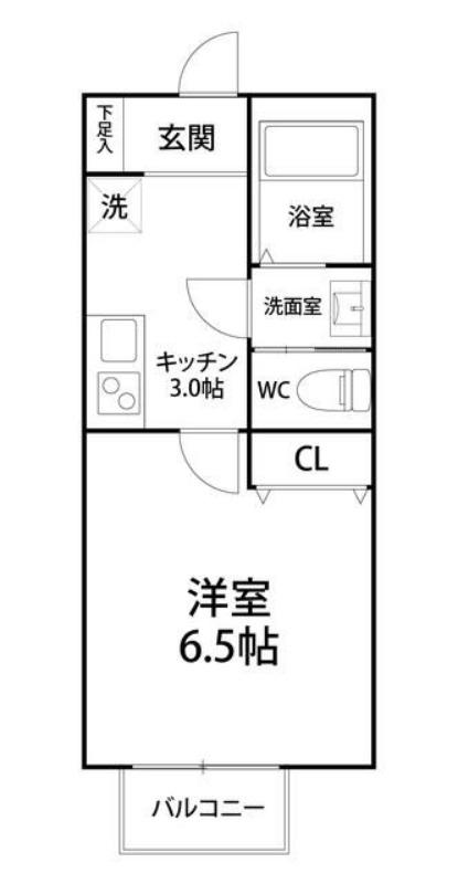 キャメル西大宮(1K/2階)の間取り写真