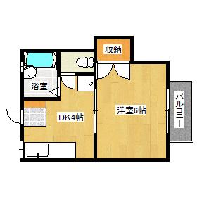 アンビシャス高島(1DK/1階)の間取り写真