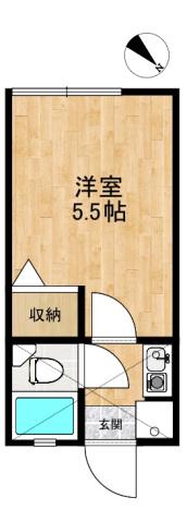 ローズアパート(1K/1階)の間取り写真