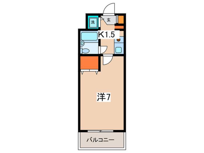 ティアレ宮崎台(1K/2階)の間取り写真
