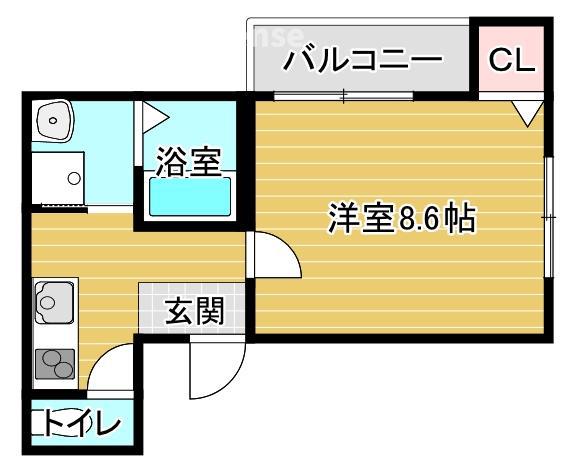 フジパレス都島御幸町III番舘(1K/2階)の間取り写真