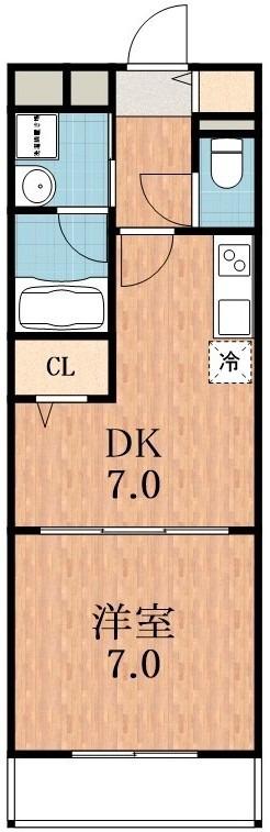 コージーコート加美(1DK/2階)の間取り写真