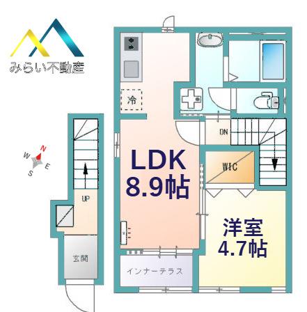 ATB 錦衣(1LDK/2階)の間取り写真