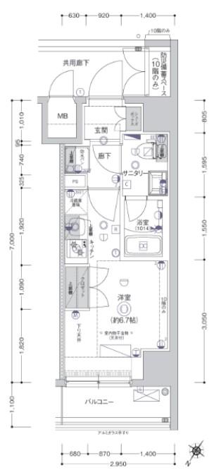 CREST TAPP 川崎I(ワンルーム/6階)の間取り写真