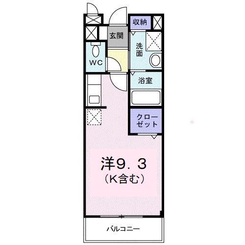 トゥールモンド(ワンルーム/1階)の間取り写真