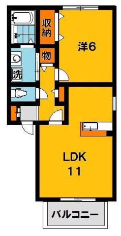 エスポワールI(1LDK/1階)の間取り写真