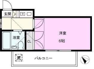 プレースサンレオ(1K/1階)の間取り写真