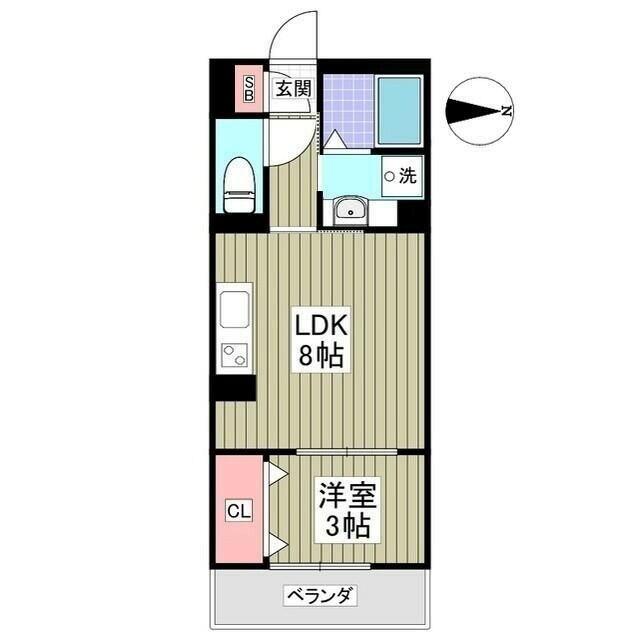 VILLA紺屋町(1LDK/2階)の間取り写真
