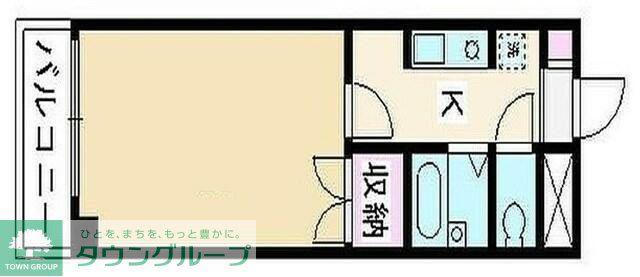 アルビオンシティー朝霞(1K/1階)の間取り写真