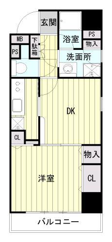 ベスト伊勢佐木長者町(1DK/9階)の間取り写真