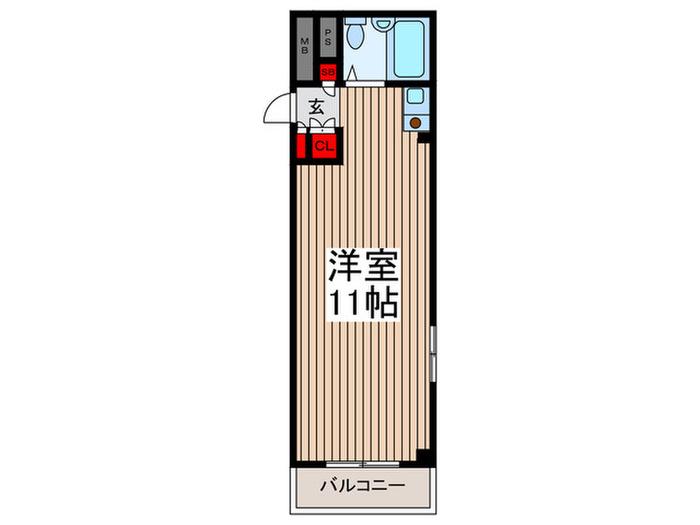 石井ビル(ワンルーム/3階)の間取り写真