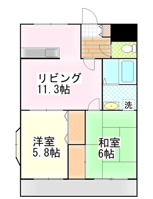 ＪＲ御殿場線 長泉なめり駅 徒歩7分 3階建 築25年(2LDK/3階)の間取り写真
