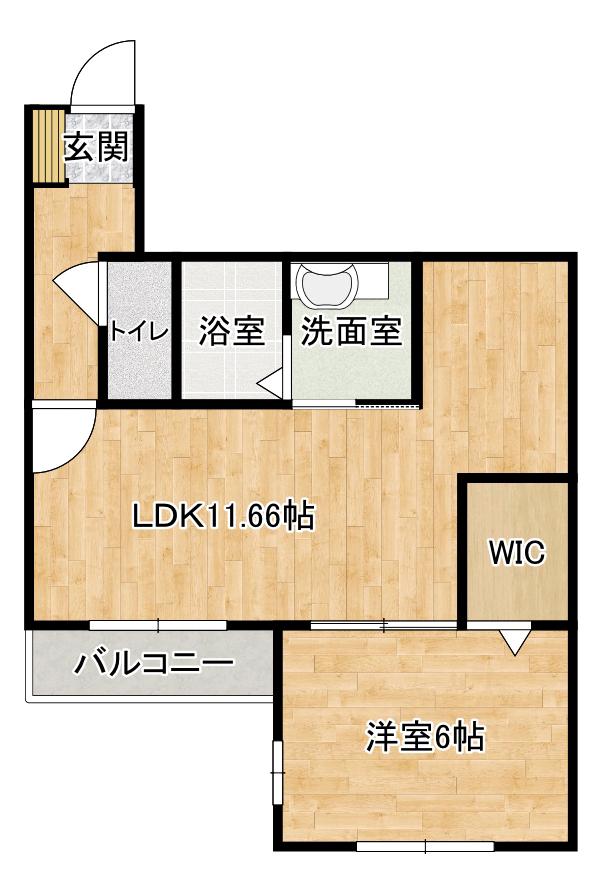 サン・クレール殿辻(1LDK/2階)の間取り写真