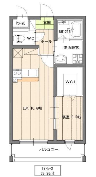アーベイン清水(1LDK/4階)の間取り写真