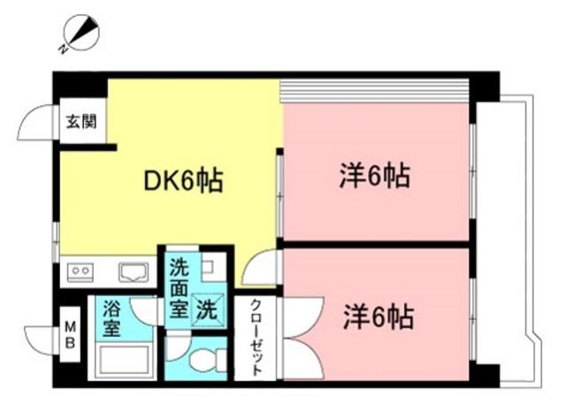 セントラルマンション江ヶ崎(2DK/2階)の間取り写真