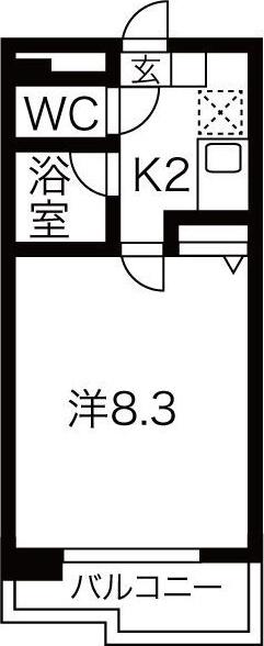 ハイツAMI(1K/2階)の間取り写真