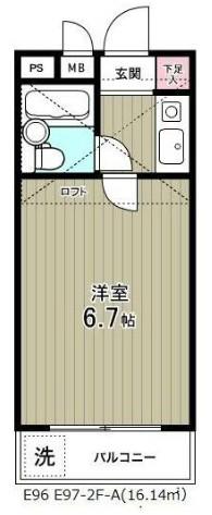 ビューパレス新柏A棟(1K/2階)の間取り写真