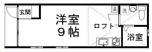 エクセルシャトー泉ケ丘(ワンルーム/1階)の間取り写真