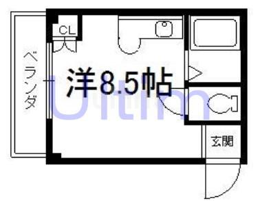 PLAISIR深草(1K/1階)の間取り写真