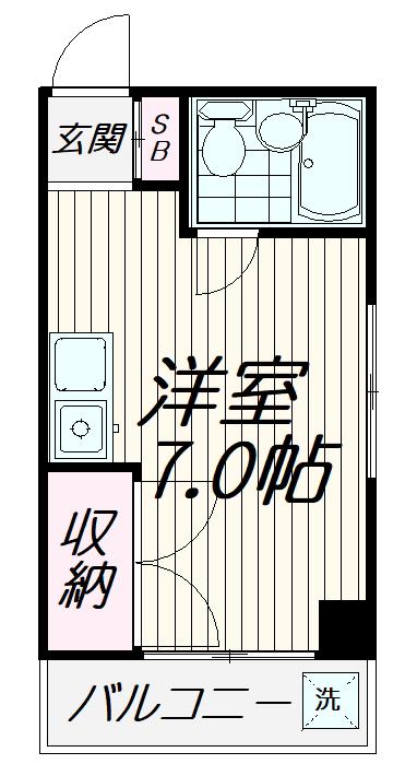 フェイム島津山(ワンルーム/3階)の間取り写真