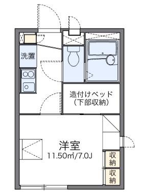 レオパレスみかけ(1K/1階)の間取り写真