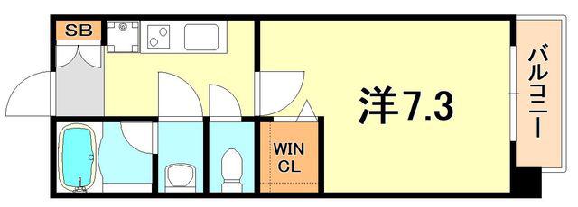アーバングリーン神戸元町(1K/7階)の間取り写真