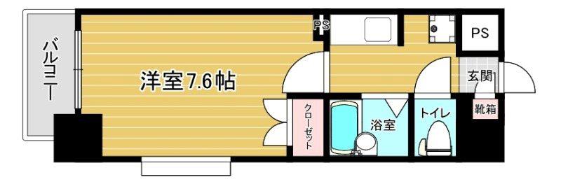 リファレンス県庁口(1K/10階)の間取り写真