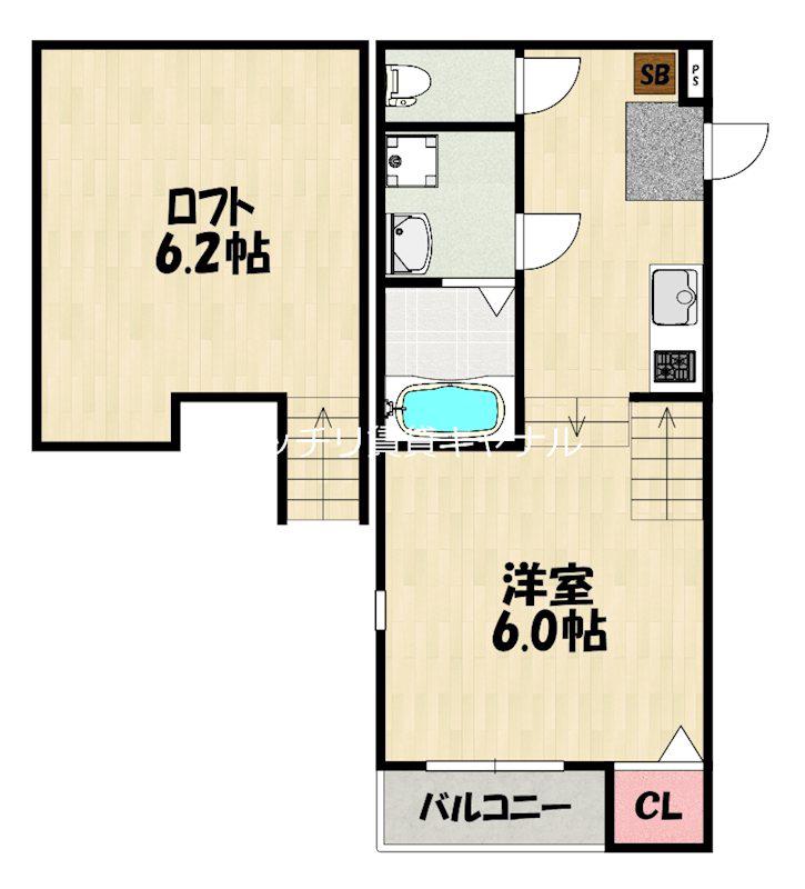 URBAN-VITA光丘町(1K/1階)の間取り写真
