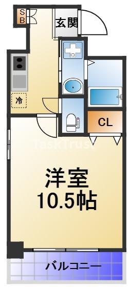 LIVE 工大前(1K/3階)の間取り写真