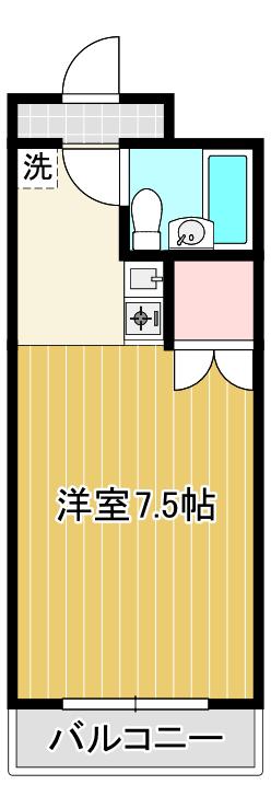 アドニス天王台(1K/4階)の間取り写真