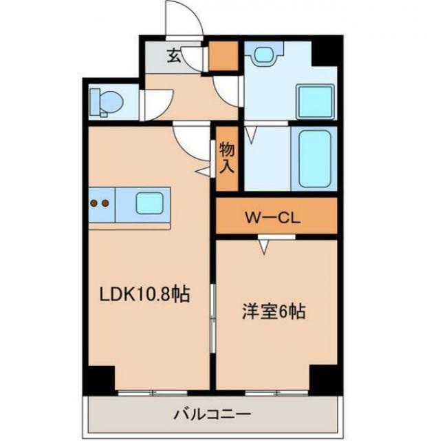 ヒューベストレジデンス東唐津駅(1LDK/5階)の間取り写真