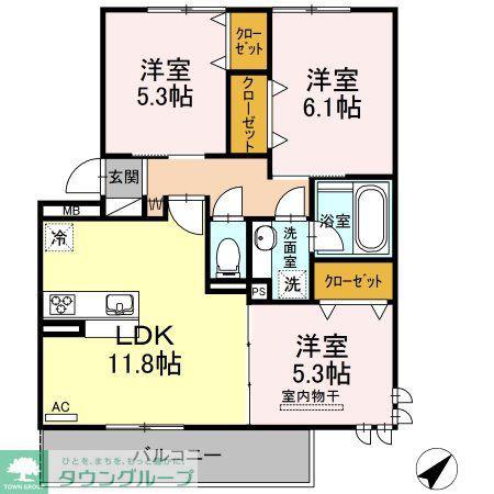 アリエッタ(3LDK/3階)の間取り写真